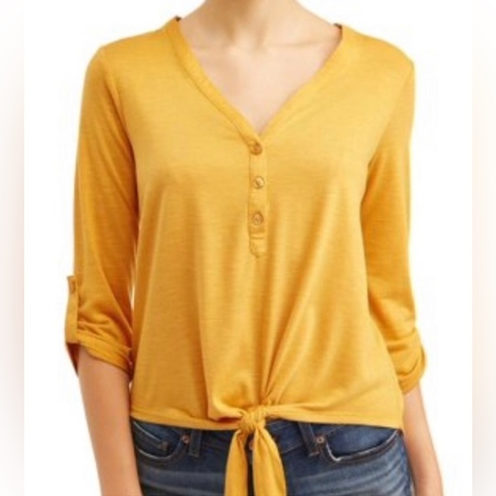 No Boundaries Women Yellow Long Sleeve Top XXXL
